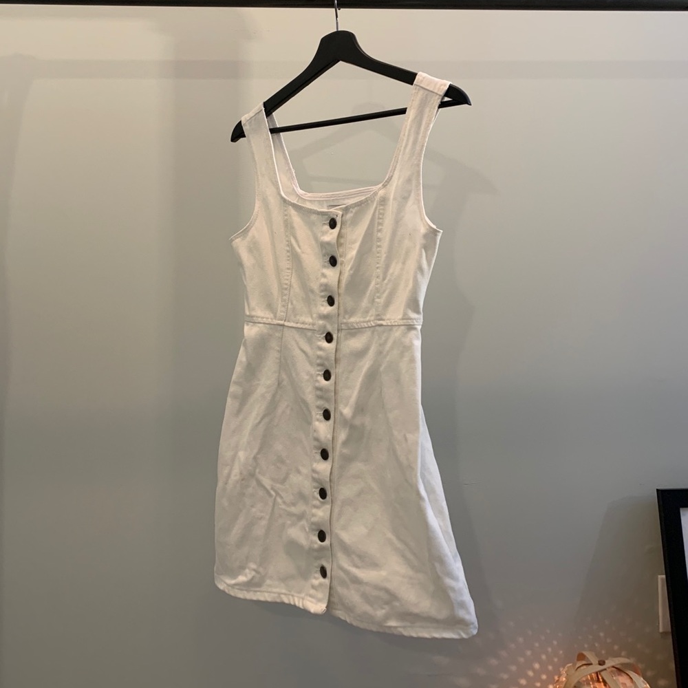 Urban outfitters white denim minidress